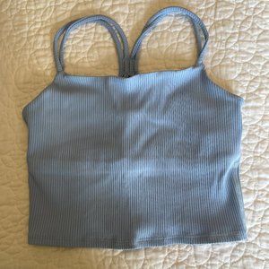 Carbon38 Ribbed Cami Bra - Powder Blue - Medium